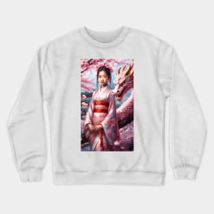 Year of the Dragon 2024 - Girl between cherry blossoms Crewneck Sweatshirt